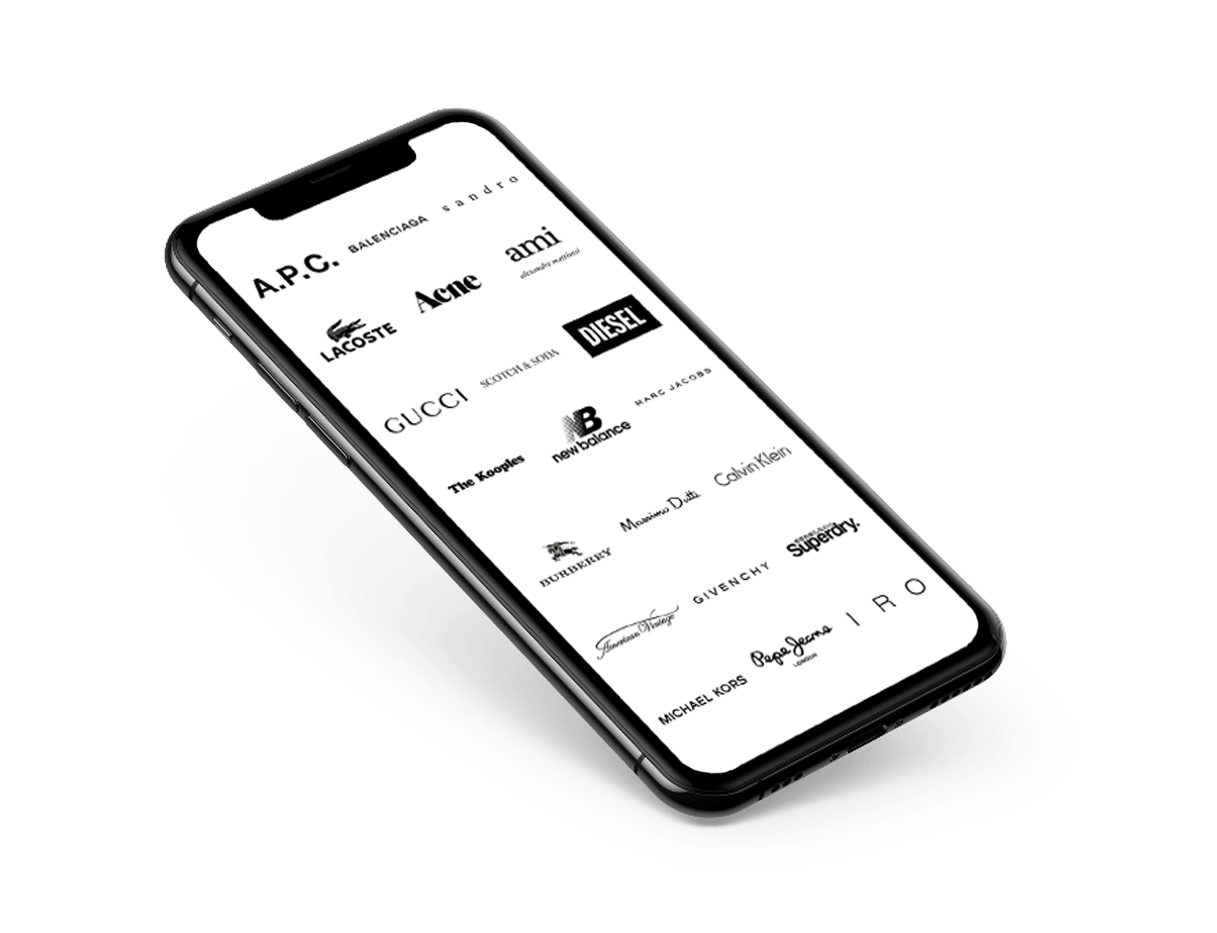 Brands presented on an iPhone